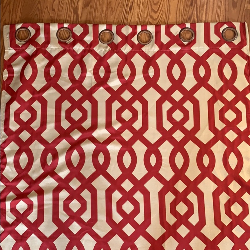 Qty 10: Red and cream curtains 50X84